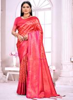 Silk Pink Festival Wear Weaving Saree